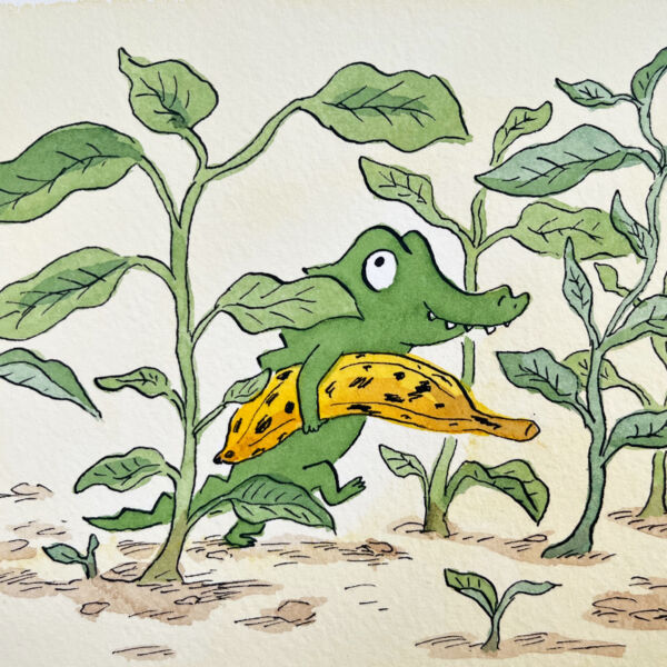 Le crocodile / Dans les plantes (original) – Image 1